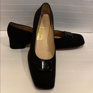 Salvatore Ferragamo Black Fabric Shoes